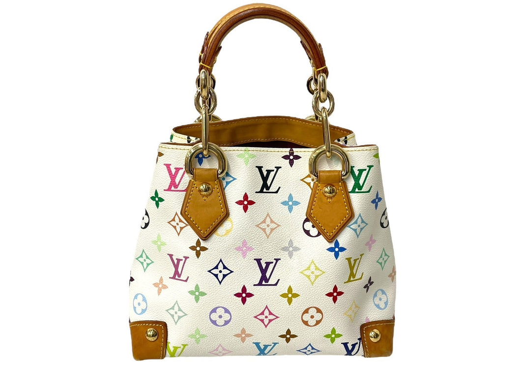 LOUISVUITTON ルイヴィトン オードラ ハンドバッグ トートバッグ M40047 ホワイト マルチカラー ゴールド金具 美品 中古 64416