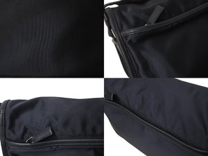 PRADA プラダ メッセンジャーバッグ ショルダーバッグ VA0768 ネイビー ナイロンロゴ シルバー金具 美品 中古 64420 