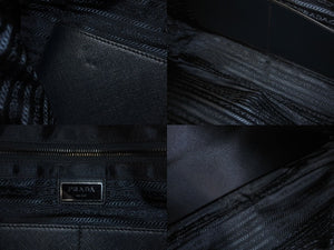 PRADA プラダ メッセンジャーバッグ ショルダーバッグ VA0768 ネイビー ナイロンロゴ シルバー金具 美品 中古 64420 