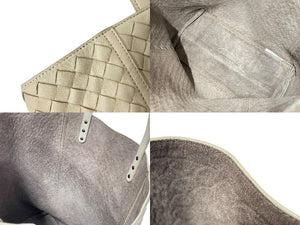 BOTTEGAVENETA ボッテガヴェネタ トートバッグ イントレチャート イニシャル入り アイボリー ブラック金具 レザー 美品 中古 64421