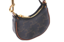 Load image into Gallery viewer, 極美品 CELINE セリーヌ マイクロAVA ハンドバッグ トリオンフキャンバス カーフスキン ゴールド金具 コインケース ポーチ 中古 64422