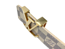 画像をギャラリービューアに読み込む, 極美品 LOUIS VUITTON ルイ ヴィトン サンチュール イニシャル レザーベルト M9609 ダミエアズール サイズ80/32 ゴールド金具 中古 64425