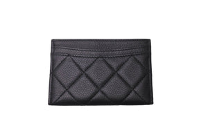 CHANEL シャネル カードケース マトラッセ ココマーク 11番台 2007年 キャビアスキン ブラック ゴールド金具 美品 中古 64432