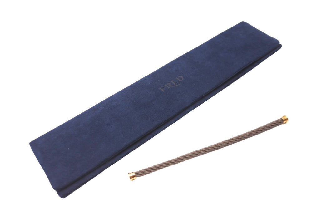 極美品 FRED フレッド 18K ブレスレット用コード テキスタイルケーブル フォース10 アクセサリー 小物 ブラウン 中古 64433