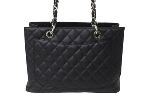 CHANEL シャネル GST チェーントートバッグ ココマーク 18番台 A50995 キャビアスキン ブラック シルバー 美品 中古 64436