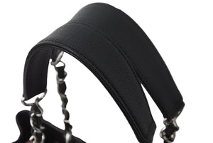 CHANEL シャネル GST チェーントートバッグ ココマーク 18番台 A50995 キャビアスキン ブラック シルバー 美品 中古 64436