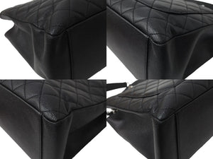 CHANEL シャネル GST チェーントートバッグ ココマーク 18番台 A50995 キャビアスキン ブラック シルバー 美品 中古 64436