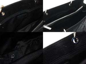 CHANEL シャネル GST チェーントートバッグ ココマーク 18番台 A50995 キャビアスキン ブラック シルバー 美品 中古 64436