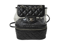 Load image into Gallery viewer, 極美品 CHANEL シャネル マトラッセ クリアバックパック 25番台 A57826 ブラック シルバー金具 中古 64439