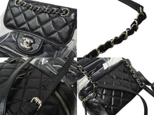 Load image into Gallery viewer, 極美品 CHANEL シャネル マトラッセ クリアバックパック 25番台 A57826 ブラック シルバー金具 中古 64439