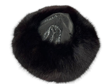 極美品 KATES Boutique CANADA ケイツ ブティック カナダ ファー ハット ブラウン 帽子 小物 中古 64445