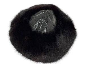 極美品 KATES Boutique CANADA ケイツ ブティック カナダ ファー ハット ブラウン 帽子 小物 中古 64445