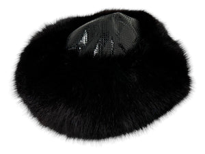 極美品 KATES Boutique CANADA ケイツ ブティック カナダ ファー ハット ブラウン 帽子 小物 中古 64445
