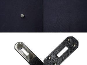 激レア HERMES エルメス ケリー50 2way ハンドバック ネイビー系 トゴ トワル シルバー金具 □F刻印 中古 64446