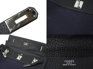 激レア HERMES エルメス ケリー50 2way ハンドバック ネイビー系 トゴ トワル シルバー金具 □F刻印 中古 64446