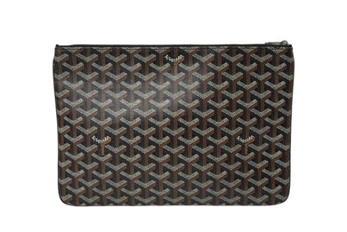 極美品 GOYARD ゴヤール セナMM クラッチバッグ SENAT2MMLTY01CL03P ブラウン ブラック 中古 64453