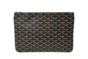 極美品 GOYARD ゴヤール セナMM クラッチバッグ SENAT2MMLTY01CL03P ブラウン ブラック 中古 64453