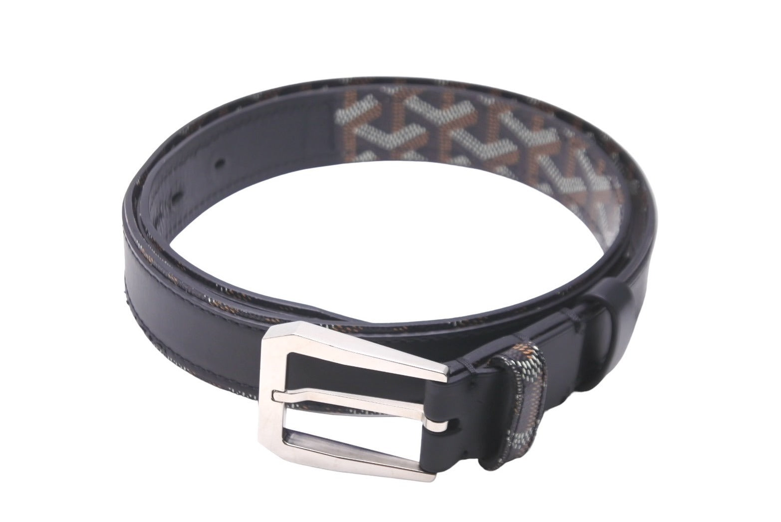送料無料 ギフト GOYARD florida belt ゴヤール フロリダ レザー ベルト（Black 小物