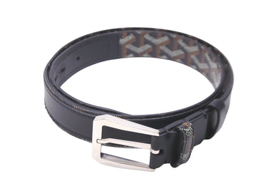 GOYARD ゴヤール ベルト フレガット FREGAT085CL01TY01P ブラック ブラウン シルバー金具 美品 中古 64454
