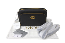 Load image into Gallery viewer, 新品未使用 ChristianDior クリスチャンディオール カロ ダブルポーチ ショルダーバッグ ブラック レザー ゴールド金具 64466