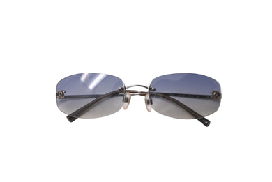 CHANEL シャネル サングラス ココマーク リムレス グラデーション 57◻︎19 130 4002 c.124/55 グラック シルバー 美品 中古 64467
