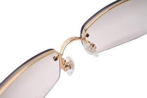CHANEL シャネル サングラス ココマーク リムレス 56◻︎16 130 4093-B c.125/8Z ラインストーン GP ブラウン 美品 中古 64470