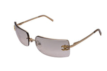 Load image into Gallery viewer, 極美品 CHANEL シャネル サングラス ココマーク リムレス 62◻︎15 120 4104-B c.125/8Z GP ブラウン ゴールド金具 中古 64471