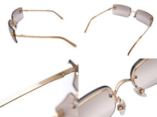 Load image into Gallery viewer, 極美品 CHANEL シャネル サングラス ココマーク リムレス 62◻︎15 120 4104-B c.125/8Z GP ブラウン ゴールド金具 中古 64471
