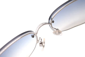 CHANEL シャネル サングラス ココマーク リムレス 55◻︎16 130 4099 c.124/7B グラデーション ブルー シルバー 美品 中古 64472