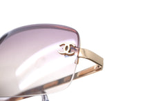 Load image into Gallery viewer, CHANEL シャネル サングラス ココマーク リムレス 65◻︎15 120 4113 c.292/13 ブラウン ピンク ゴールド金具 美品 中古 64473