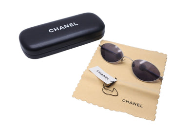 CHANEL シャネル サングラス ココマーク ペーパーグラス 14267 45002 プラスチック メタル ブルー シルバー金具 美品 中古 64475
