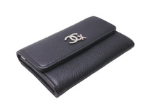 Load image into Gallery viewer, 極美品 CHANEL シャネル カードケース スキーモチーフ ココマーク ラムスキン 28番台 2019年 ブラック シルバー金具 中古 64476