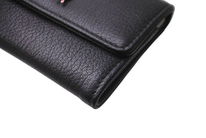極美品 CHANEL シャネル カードケース スキーモチーフ ココマーク ラムスキン 28番台 2019年 ブラック シルバー金具 中古 64476