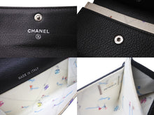 Load image into Gallery viewer, 極美品 CHANEL シャネル カードケース スキーモチーフ ココマーク ラムスキン 28番台 2019年 ブラック シルバー金具 中古 64476