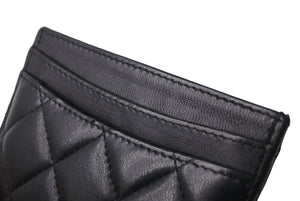 CHANEL シャネル カードケース ココマーク ラムスキン 29番台 2019年AW ブラック シルバー金具 美品 中古 64477