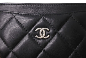 CHANEL シャネル カードケース ココマーク ラムスキン 29番台 2019年AW ブラック シルバー金具 美品 中古 64477
