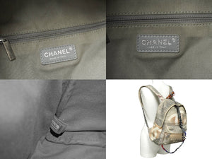 CHANEL シャネル グラフィティ アクト2 バックパック ペイント A92352 19番台 2014年SS グレー ベージュ シルバー 美品 中古 64479