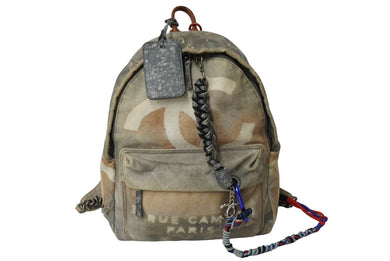 CHANEL シャネル グラフィティ アクト2 バックパック ペイント A92352 19番台 2014年SS グレー ベージュ シルバー 美品 中古 64479