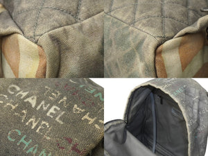 CHANEL シャネル グラフィティ アクト2 バックパック ペイント A92352 19番台 2014年SS グレー ベージュ シルバー 美品 中古 64479