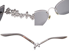 Load image into Gallery viewer, 限定1000本 極美品 LOUIS VUITTON ルイヴィトン キャッツアイ サングラス スワロフスキー 75BR6 サイズ 67□17 135 中古 64485