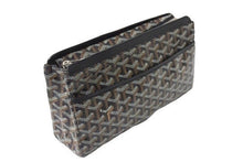 画像をギャラリービューアに読み込む, 極美品 GOYARD ゴヤール ミロワールPM クラッチバッグ ポーチ PVC レザー ブラック ブラウン ホワイト シルバー金具 中古 64487