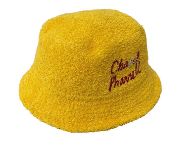 極美品 CHANEL シャネル Pharrell Williams ファレル ウィリアムス 2019SS 限定 パイル地 バケットハット L 帽子 イエロー 中古 64488