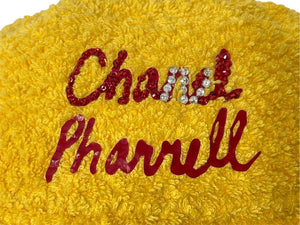 極美品 CHANEL シャネル Pharrell Williams ファレル ウィリアムス 2019SS 限定 パイル地 バケットハット L 帽子 イエロー 中古 64488