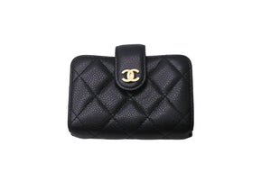CHANEL シャネル カードケース ココマーク 21番台 ブラック シルバー金具 美品 中古 64491