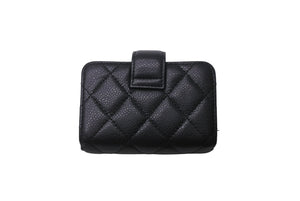 CHANEL シャネル カードケース ココマーク 21番台 ブラック シルバー金具 美品 中古 64491