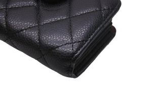 CHANEL シャネル カードケース ココマーク 21番台 ブラック シルバー金具 美品 中古 64491