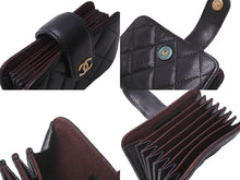Load image into Gallery viewer, CHANEL シャネル カードケース ココマーク 21番台 ブラック シルバー金具 美品 中古 64491
