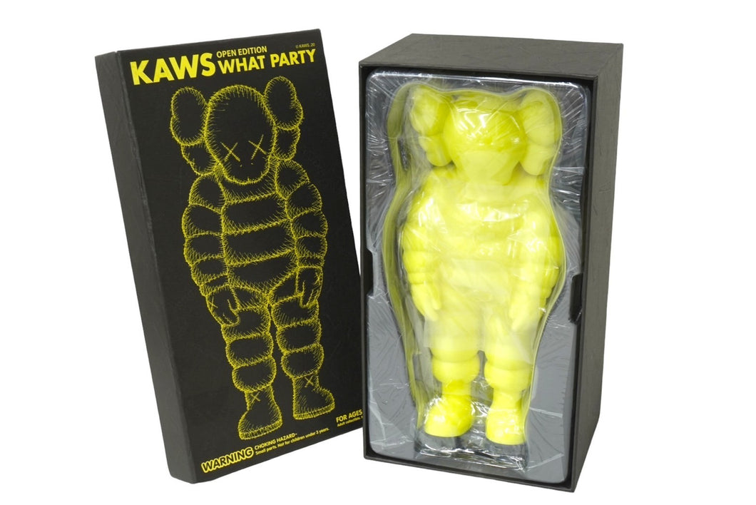 新品未使用 MEDICOM TOY メディコムトイ 人形 フィギュア KAWS カウズ What Party open edition イエロー Yellow 64492