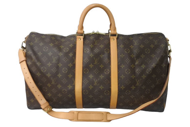 LOUIS VUITTON ルイヴィトン キーポルバンドリエール55 M41414 ボストンバッグ モノグラムキャンバス ブラウン 美品 中古 64494