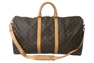 LOUIS VUITTON ルイヴィトン キーポルバンドリエール55 M41414 ボストンバッグ モノグラムキャンバス ブラウン 美品 中古 64494
